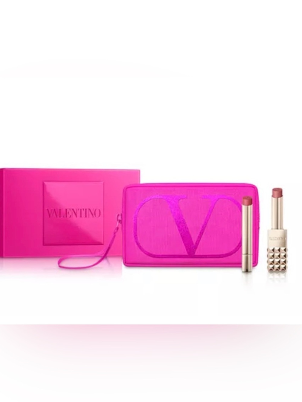 Valentino Spike Buttery Matte lipstick set with pouch NIB colors in pics & decr